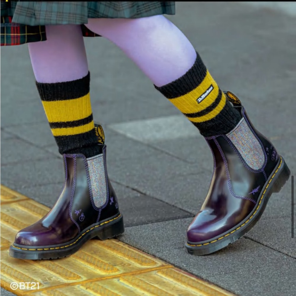 COPY - Dr Marten BT21 Purple + Black Boot sz 5